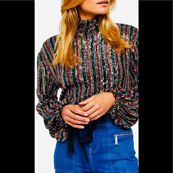Free People Tops - COPY - NWT! FP Rainbow Sequin Top
